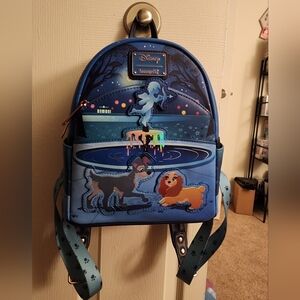 Loungefly Disney Lady & Tramp 70th Anniversary Fountain Scene Mini Backpack